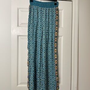 Blue Patterned Women's Pants
